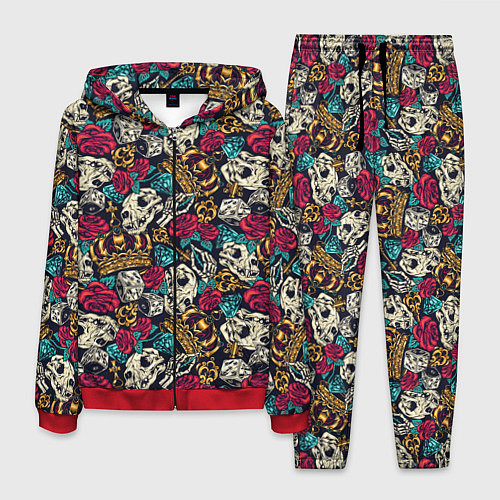 Мужской костюм Тату короны и бриллианта / 3D-Красный – фото 1