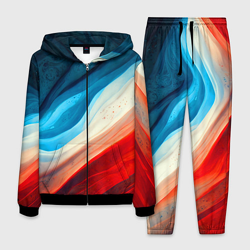 Мужской костюм Неоновые яркие волны / 3D-Черный – фото 1