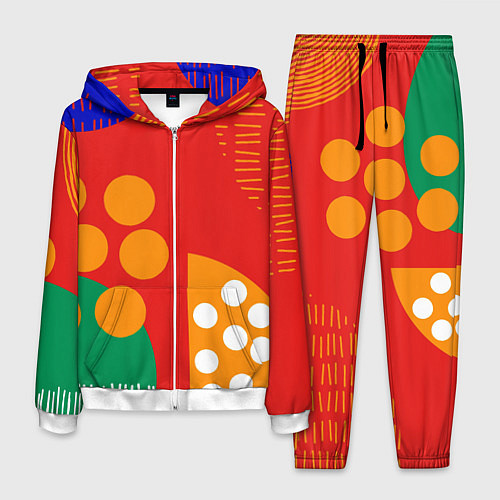 Мужской костюм Геометрические фигуры - абстракция / 3D-Белый – фото 1