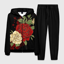 Костюм мужской Прекрасные розы, цвет: 3D-черный