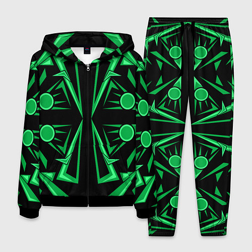 Мужской костюм Геометрический узор зеленый geometric / 3D-Черный – фото 1