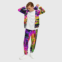 Костюм мужской Яркий пиксельный красочный глитч, цвет: 3D-белый — фото 2