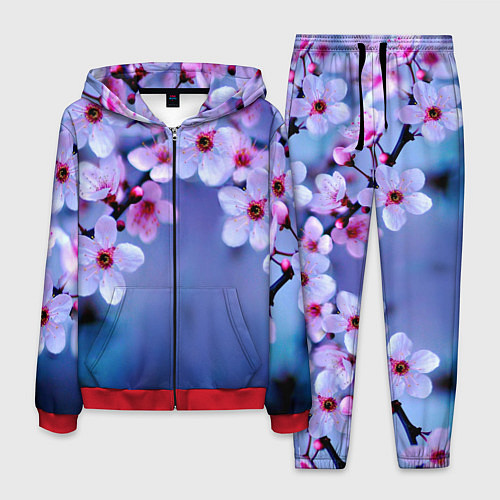 Мужской костюм Цветы дерева Черри Блоссом / 3D-Красный – фото 1