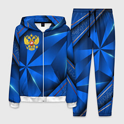 Мужской костюм Герб РФ на синем объемном фоне