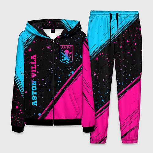 Мужской костюм Aston Villa - neon gradient: надпись, символ / 3D-Черный – фото 1