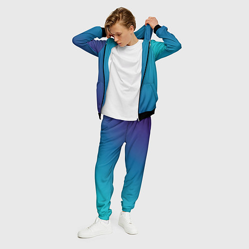 Мужской костюм Градиент - морская глубина / 3D-Черный – фото 3