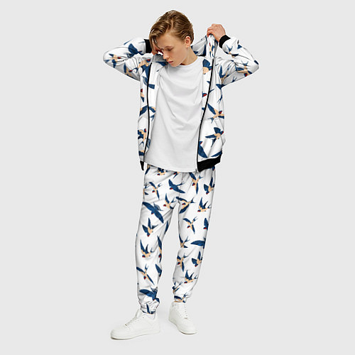 Мужской костюм Ласточки парят в небе / 3D-Черный – фото 3