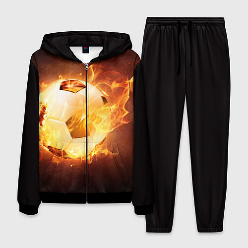 Мужской костюм Футбольный мяч огонь / 3D-Черный – фото 1