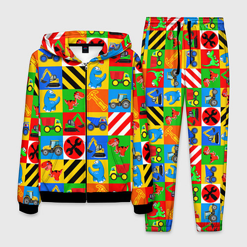 Мужской костюм Машинки и динозаврики в кубиках / 3D-Черный – фото 1