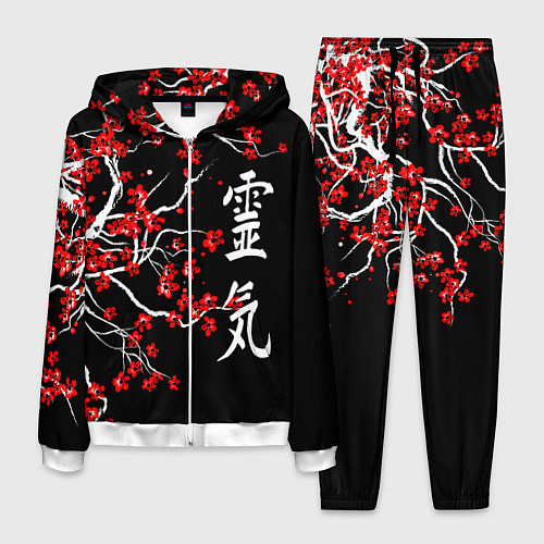 Мужской костюм Сакура в цвету / 3D-Белый – фото 1