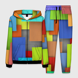 Костюм мужской Разноцветные кубы, цвет: 3D-черный