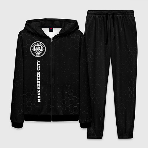 Мужской костюм Manchester City sport на темном фоне: по-вертикали / 3D-Черный – фото 1