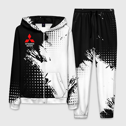 Мужской костюм Mitsubishi - черно-белая абстракция / 3D-Белый – фото 1