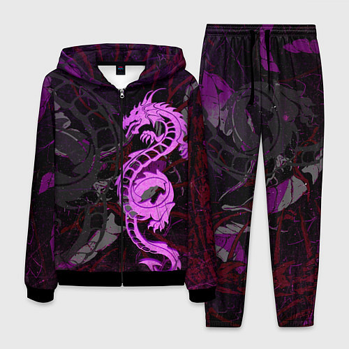 Мужской костюм Неоновый дракон purple dragon / 3D-Черный – фото 1