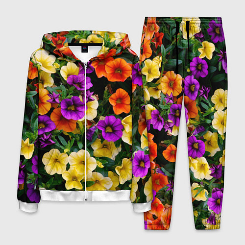 Мужской костюм Разноцветная петуния / 3D-Белый – фото 1