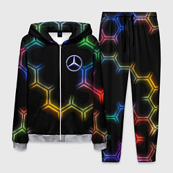 Мужской костюм Mercedes - neon pattern