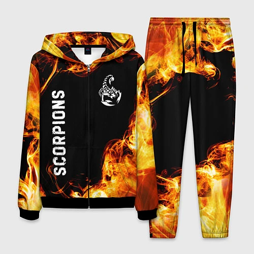 Мужской костюм Scorpions и пылающий огонь / 3D-Черный – фото 1
