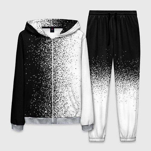 Мужской костюм Брызги красок - Черно-белый / 3D-Меланж – фото 1