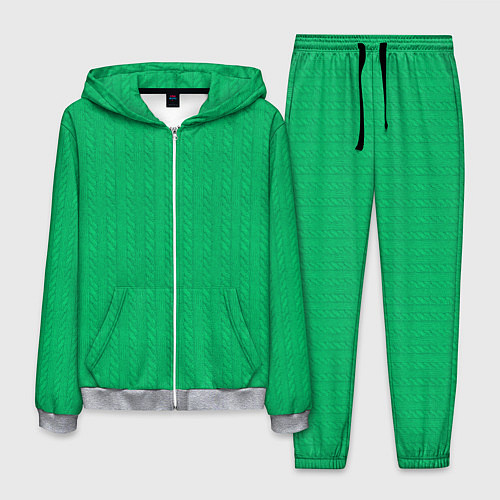 Мужской костюм Зеленый вязаный свитер / 3D-Меланж – фото 1