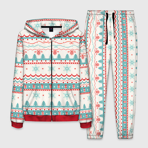 Мужской костюм Новогодний свитер, но без оленей / 3D-Красный – фото 1