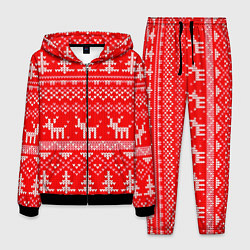 Мужской костюм Рождественский красный свитер с оленями