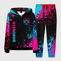 Костюм мужской Borussia - neon gradient: надпись, символ, цвет: 3D-черный