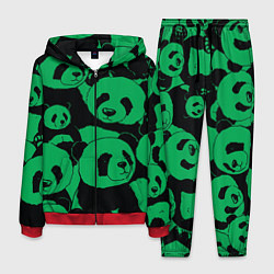 Мужской костюм Panda green pattern