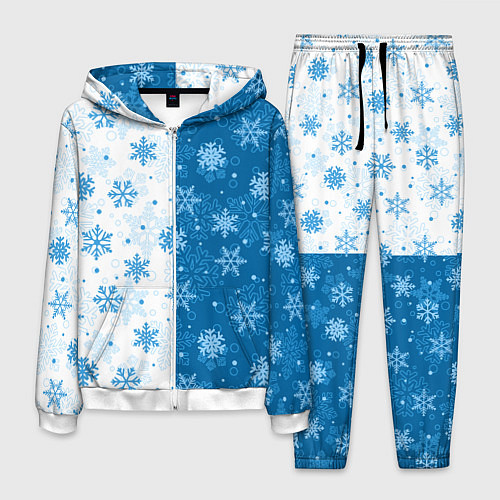 Мужской костюм Красивые снежинки / 3D-Белый – фото 1