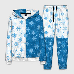 Костюм мужской Красивые снежинки, цвет: 3D-белый