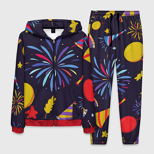 Мужской костюм Новогодний фейерверк / 3D-Красный – фото 1