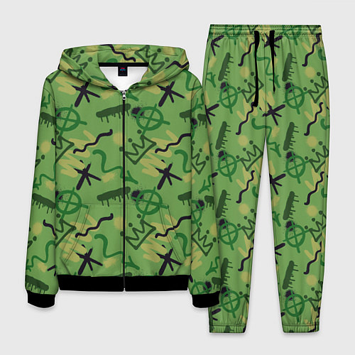 Мужской костюм Милитари граффити / 3D-Черный – фото 1