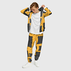 Костюм мужской Оранжевая абстракция и тёмные фигуры, цвет: 3D-белый — фото 2