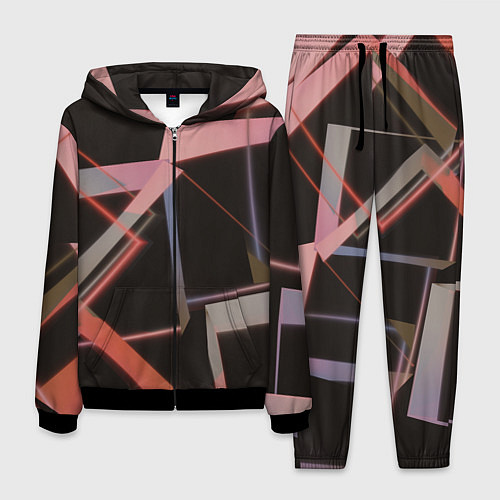 Мужской костюм Абстрактные розовые стеклянные блоки / 3D-Черный – фото 1