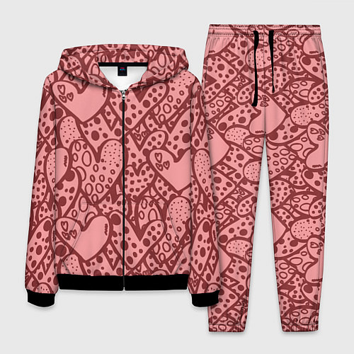 Мужской костюм Сердечный принт / 3D-Черный – фото 1