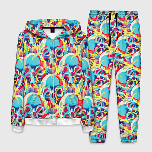 Мужской костюм Черепа кислотный узор / 3D-Белый – фото 1