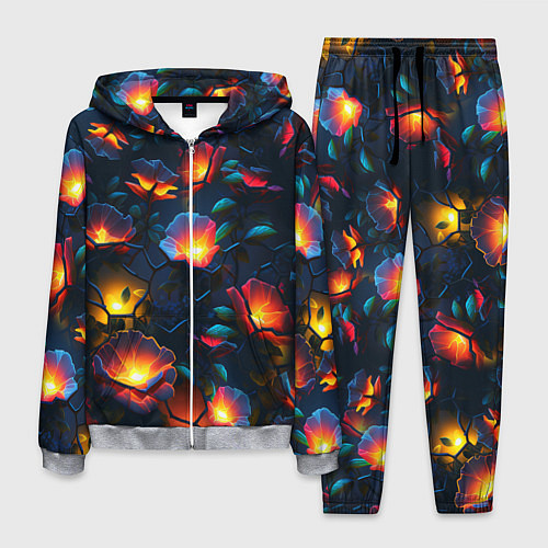 Мужской костюм Светящиеся цветы / 3D-Меланж – фото 1