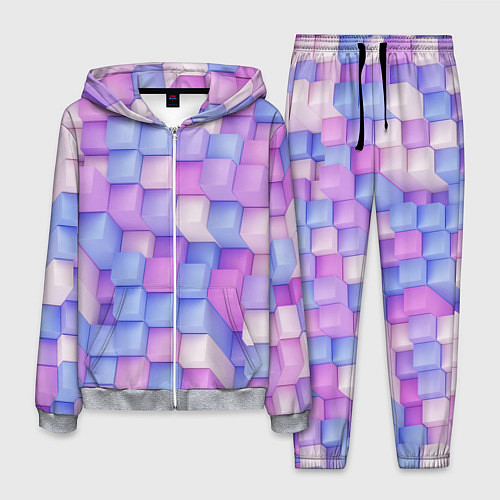 Мужской костюм Абстрактный кубический паттерн / 3D-Меланж – фото 1