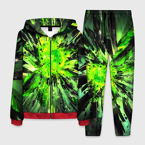 Мужской костюм Fractal green explosion / 3D-Красный – фото 1