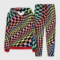 Костюм мужской Colorful avant-garde chess pattern - fashion, цвет: 3D-красный