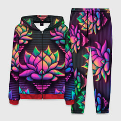 Костюм мужской Неоновый лотос, цвет: 3D-красный