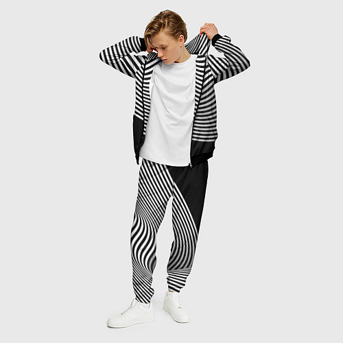 Мужской костюм Trendy raster pattern / 3D-Черный – фото 3