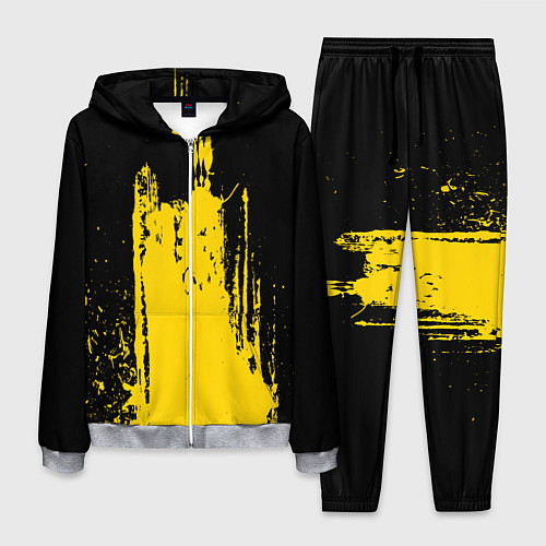 Мужской костюм Фонтан бурлящей желтой краски / 3D-Меланж – фото 1