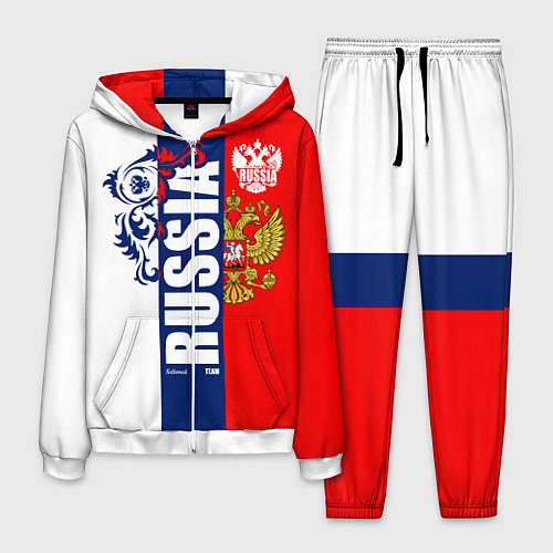 Мужской костюм Russia national team: white blue red / 3D-Белый – фото 1