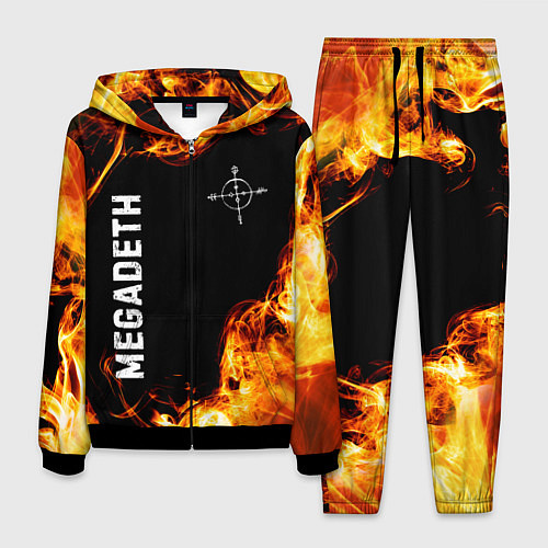 Мужской костюм Megadeth и пылающий огонь / 3D-Черный – фото 1