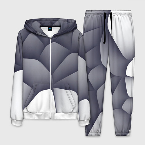 Мужской костюм Паттерн из гладких камней / 3D-Белый – фото 1