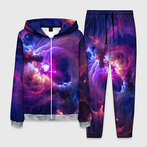 Мужской костюм Небула в космосе в фиолетовых тонах - нейронная се / 3D-Меланж – фото 1