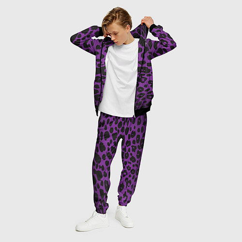Мужской костюм Фиолетовый леопард / 3D-Черный – фото 3