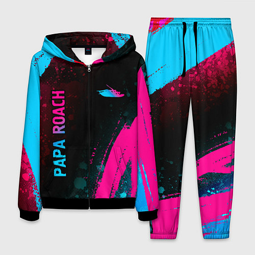 Мужской костюм Papa Roach - neon gradient: надпись, символ / 3D-Черный – фото 1