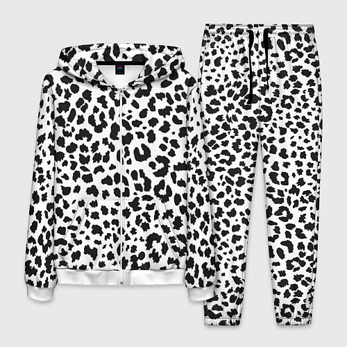 Мужской костюм Черные леопардовые пятна / 3D-Белый – фото 1