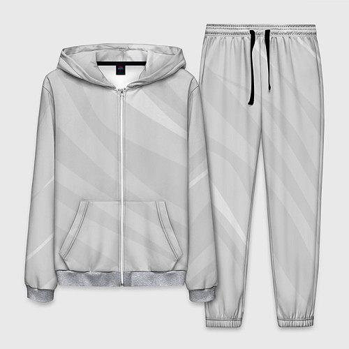 Мужской костюм Светлый серый плавные полосы / 3D-Меланж – фото 1